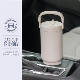 Ello Oasis Go+ double-wall insulated stainless steel construction keeps drinks cold longer.