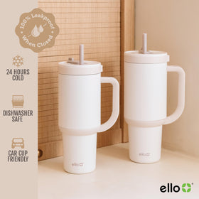 Ello Oasis insulated stainless steel cup keeps drinks cold for hours.