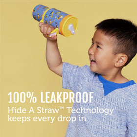 Ello Oasis retracting straw close-up shows spill-free mechanism for on-the-go