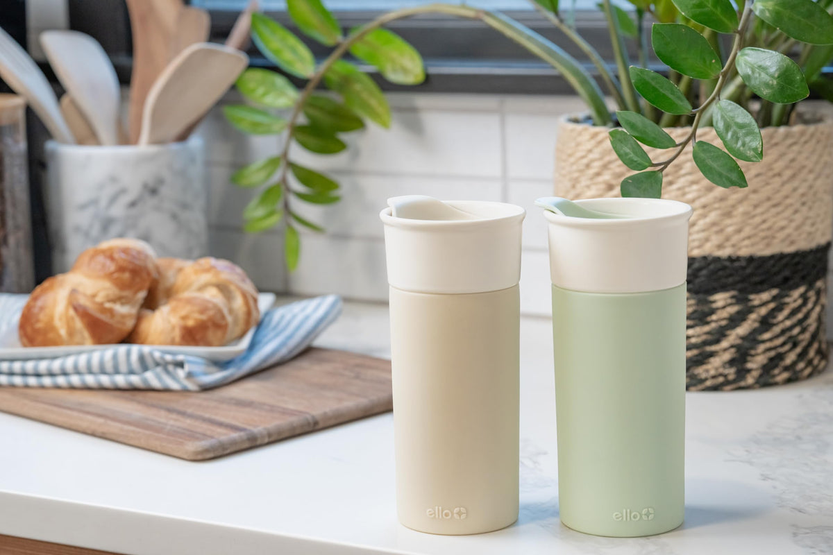 Ello Ogden mug with protective silicone sleeve for secure grip and insulation