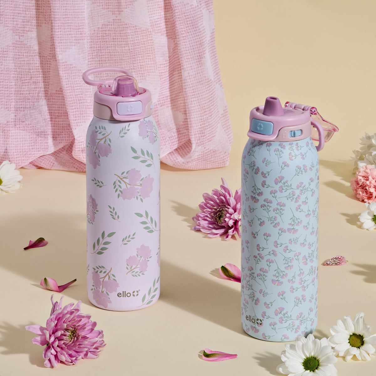 Ello Pop & Fill dual sip and chug in action for versatile hydration