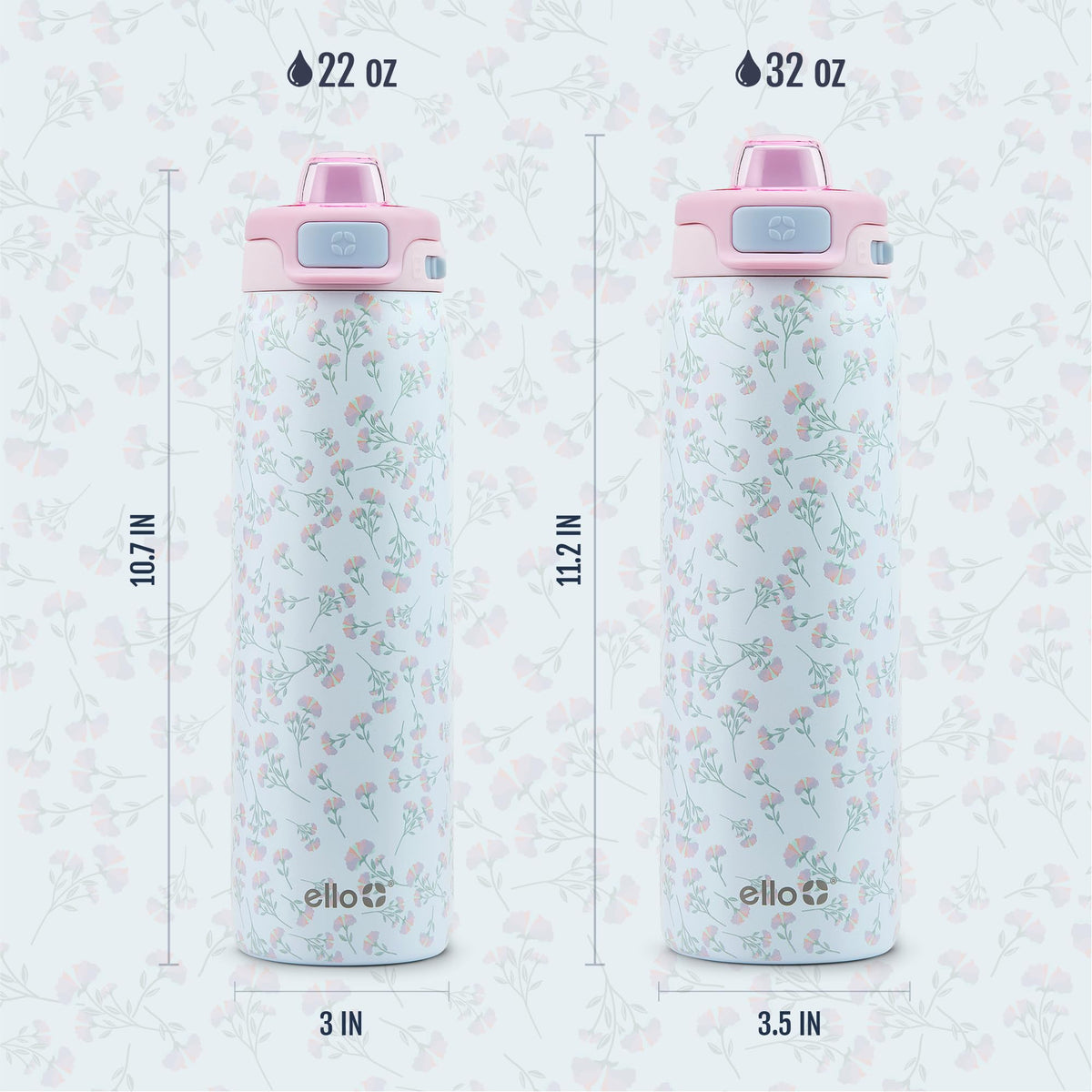 Ello Pop & Fill bottle silicone spout and internal straw for sipping