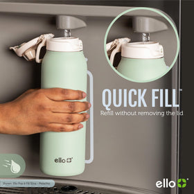 Ello Pop & Fill 22oz bottle with dual sip and chug for versatile hydration.
