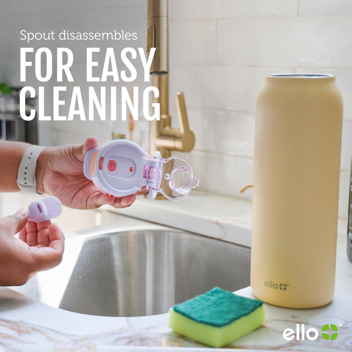 Ello Pop & Fill 32oz capacity supports daily hydration routines.