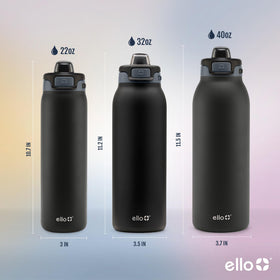 Ello Pop & Fill 40oz bottle travel carry loop for on-the-go attachment.