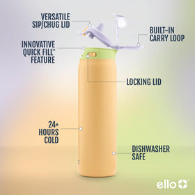 Ello Pop & Fill dual sip and chug feature enables flexible hydration during workouts