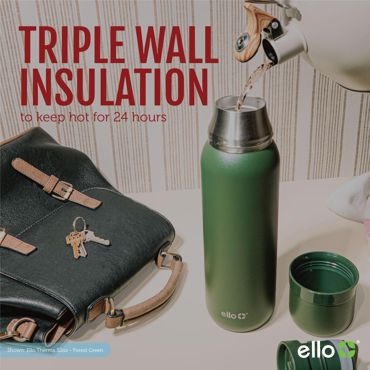 Ello Therma cold drinks stay cool up to 30 hours.