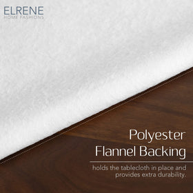 Elrene Callisto flannel backing detail prevents slipping during meals.