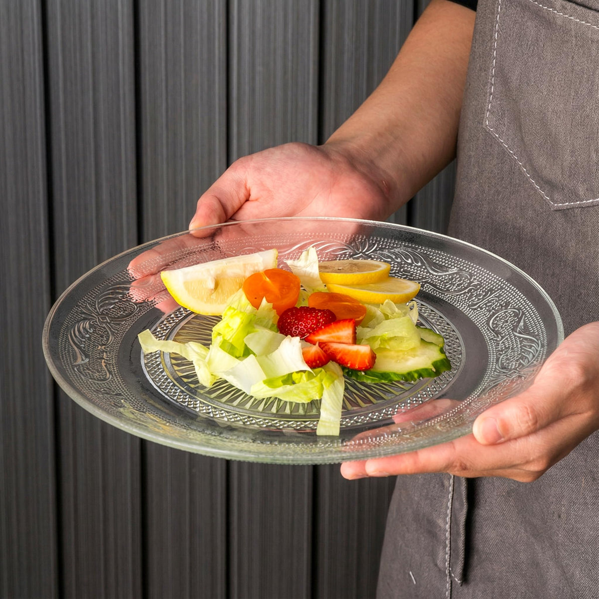 Elsjoy wedding or event serving plate enhances tablescapes with vintage style.