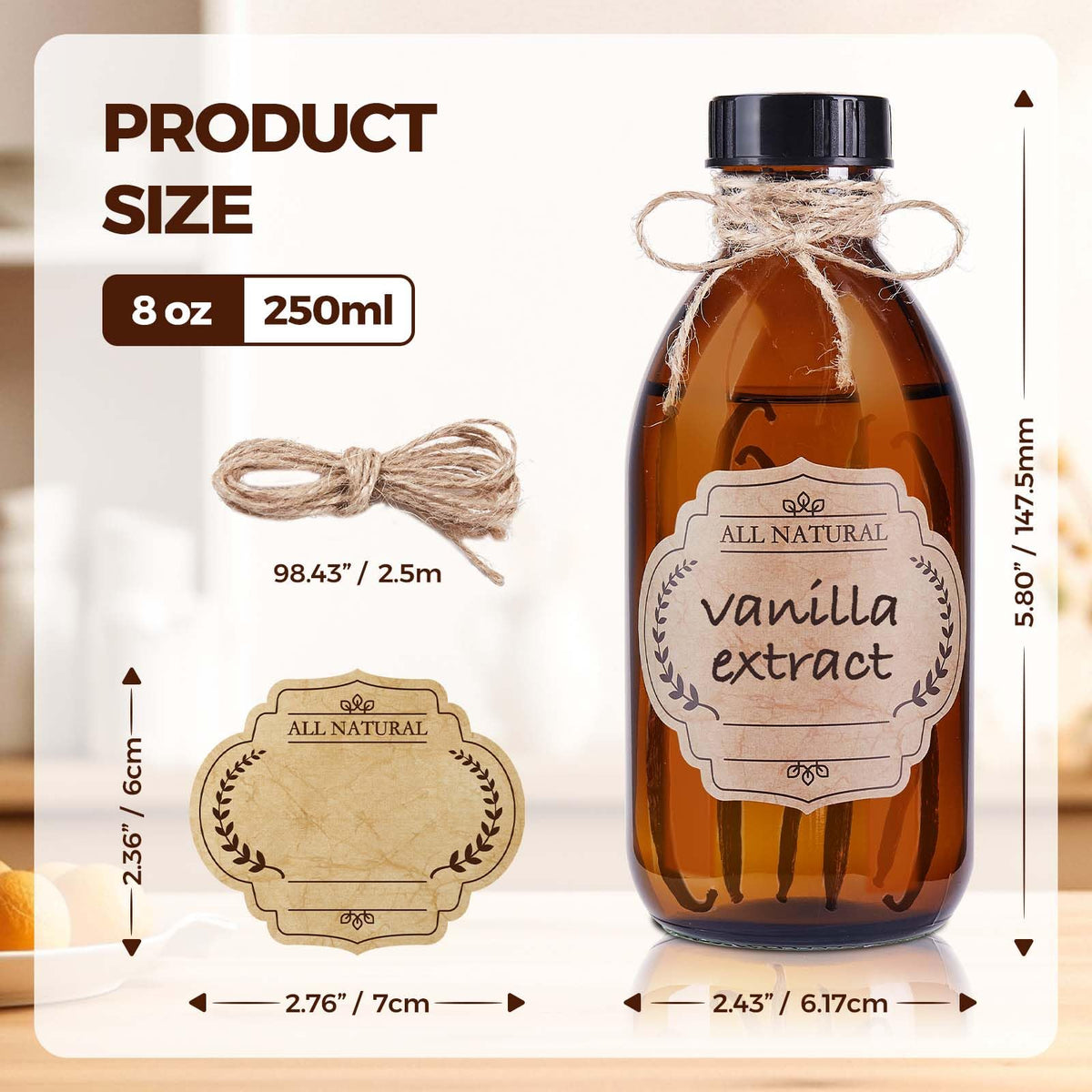 Elumeiro bottle cap with 8oz leakproof design ensures secure storage.