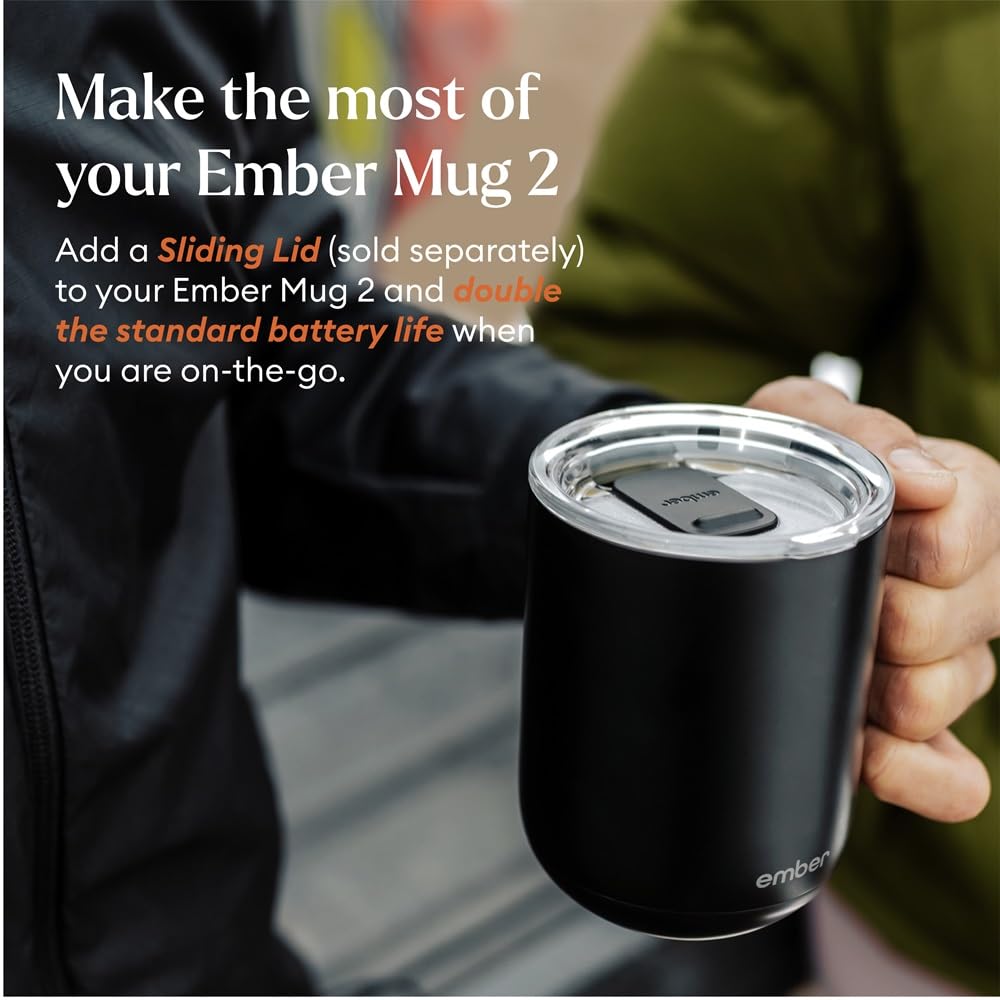 Ember Mug 2 temperature display highlights the active setting.
