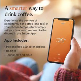 Ember Mug 2 app screen showcasing precise temperature settings and notifications.