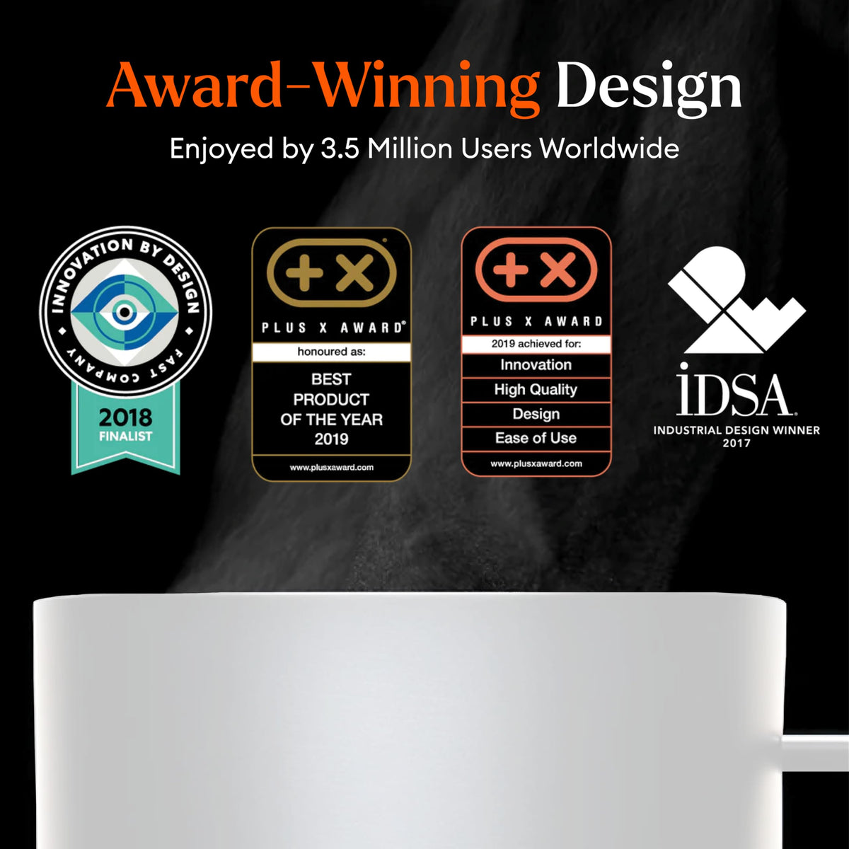 Ember Mug 2 LED lights indicate when drink reaches perfect temperature.