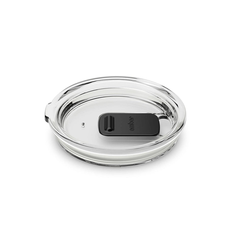 Ember sliding lid on 14 oz mug, top view highlighting splash-free seal
