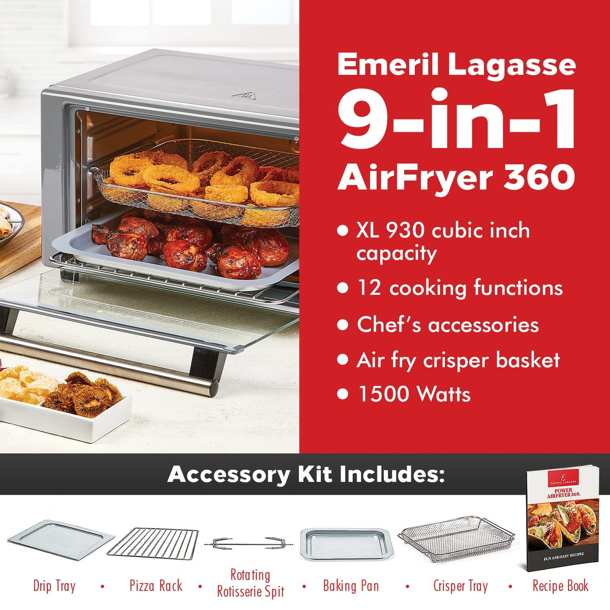 Emeril Lagasse Everyday 360 interior wide shot showing large capacity for family meals.