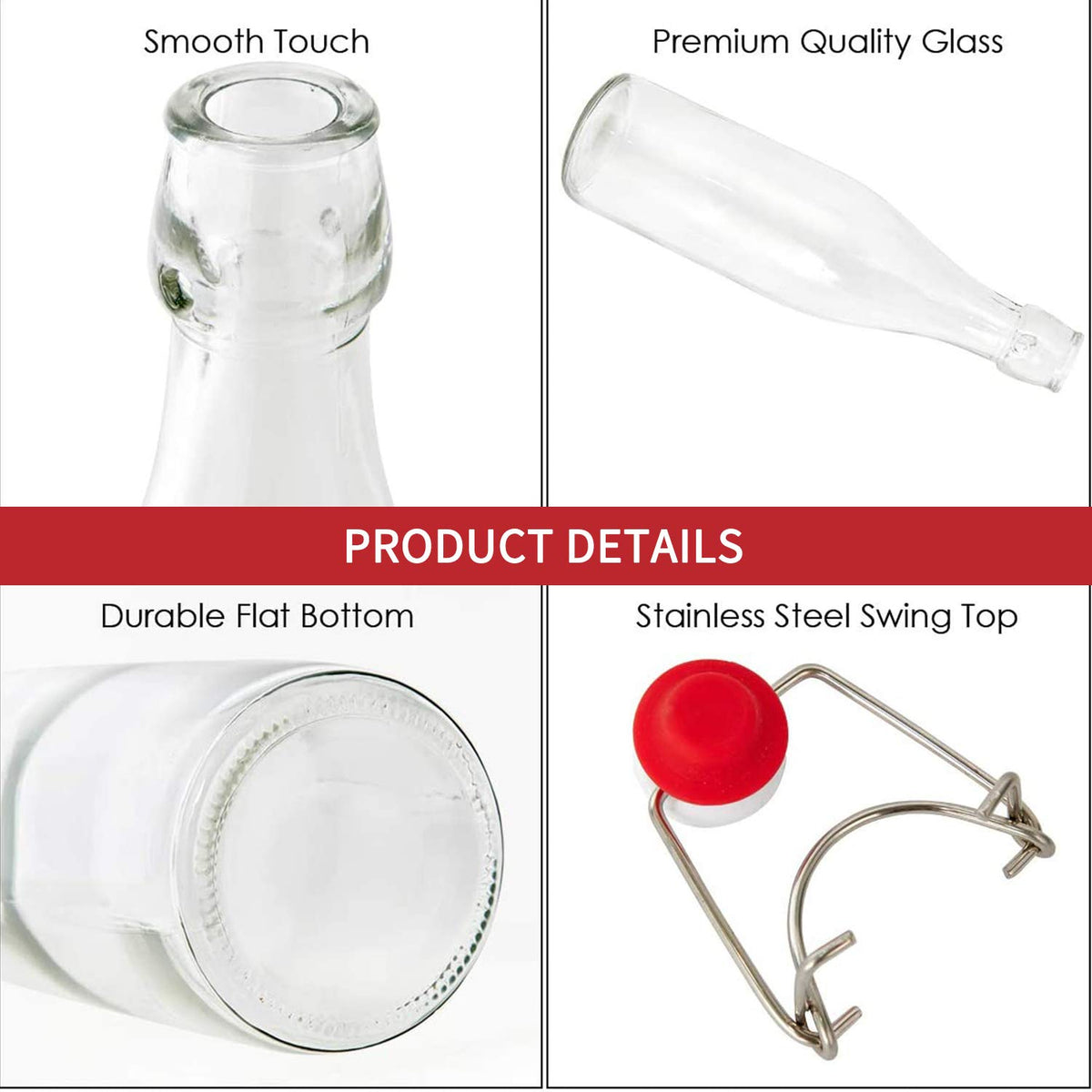 Encheng Kombucha bottle in clear glass for vibrant beverages and flavor preservation.