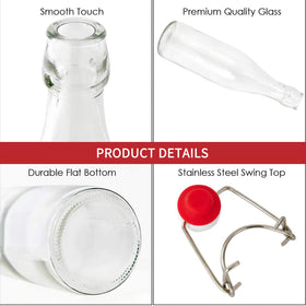 Encheng clear glass bottle showing airtight seal for easy storage.