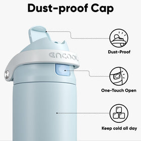 ENCOOL bottle with straw dual-sip design for convenient on-the-go hydration.