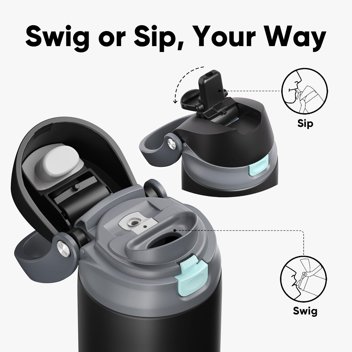 ENCOOL daily hydration bottle suited for work, gym, and travel.