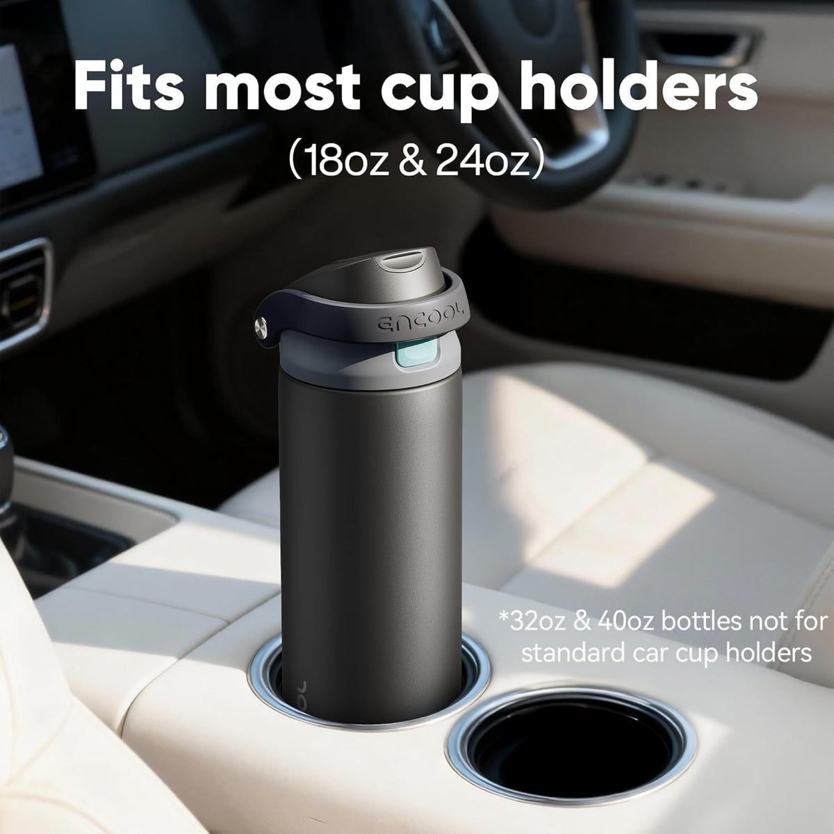 Double-wall insulated ENCOOL bottle keeps drinks cold during long workdays.