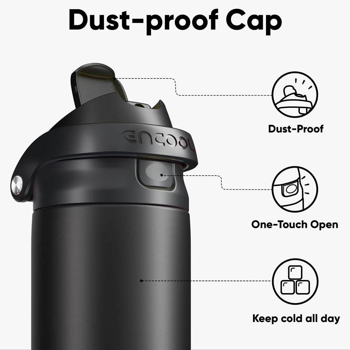 ENCOOL double-wall insulation keeps drinks colder longer