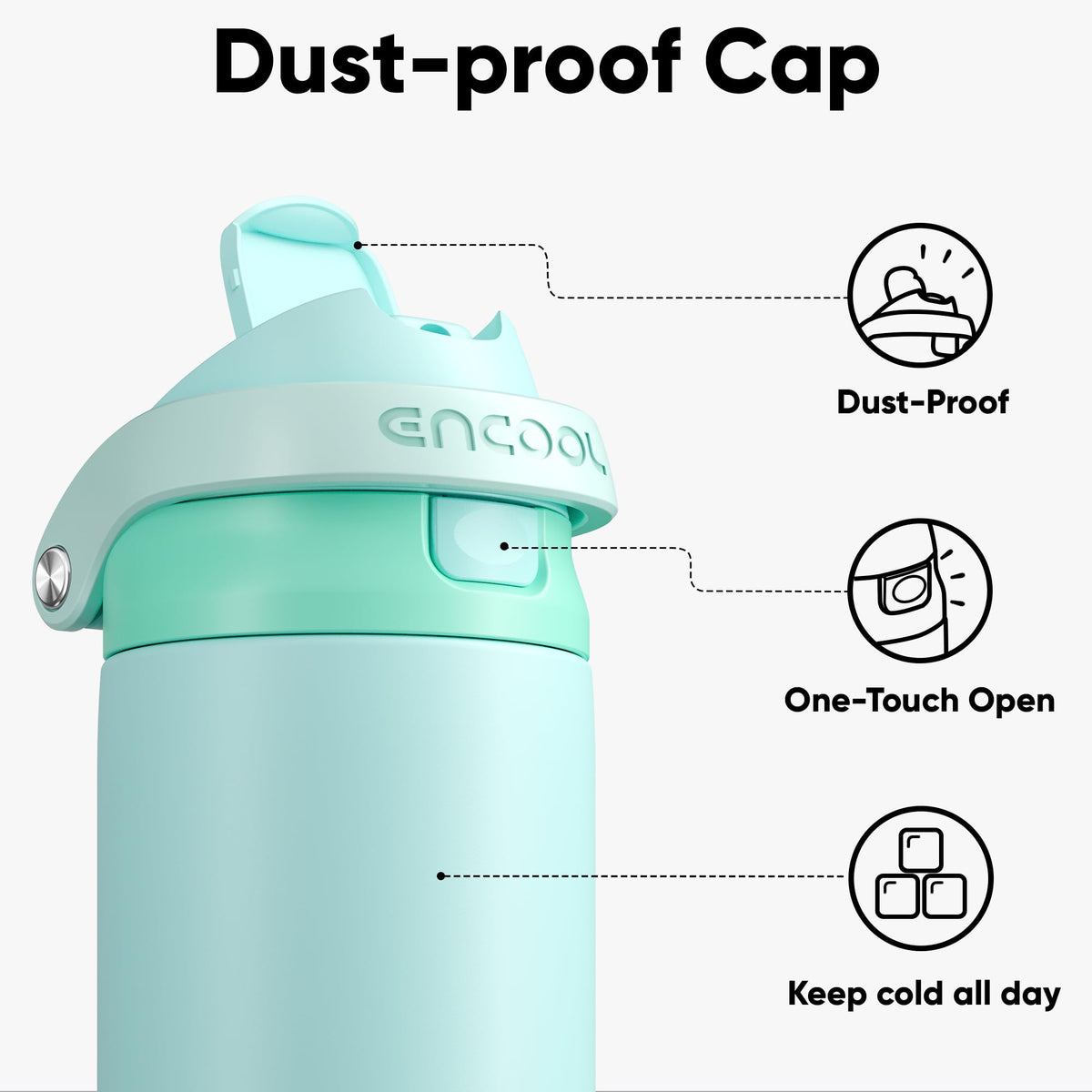 ENCOOL insulated bottle with straw – dual-sip, on-the-go hydration