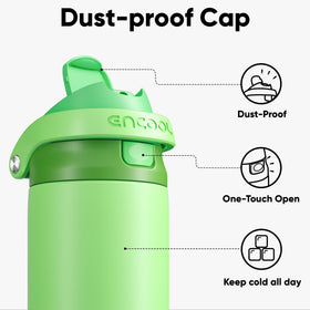 ENCOOL insulated stainless bottle preserves cold drinks during workouts.