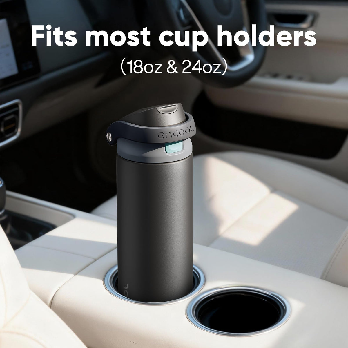 ENCOOL straw in-use demonstrates easy on-the-go sipping