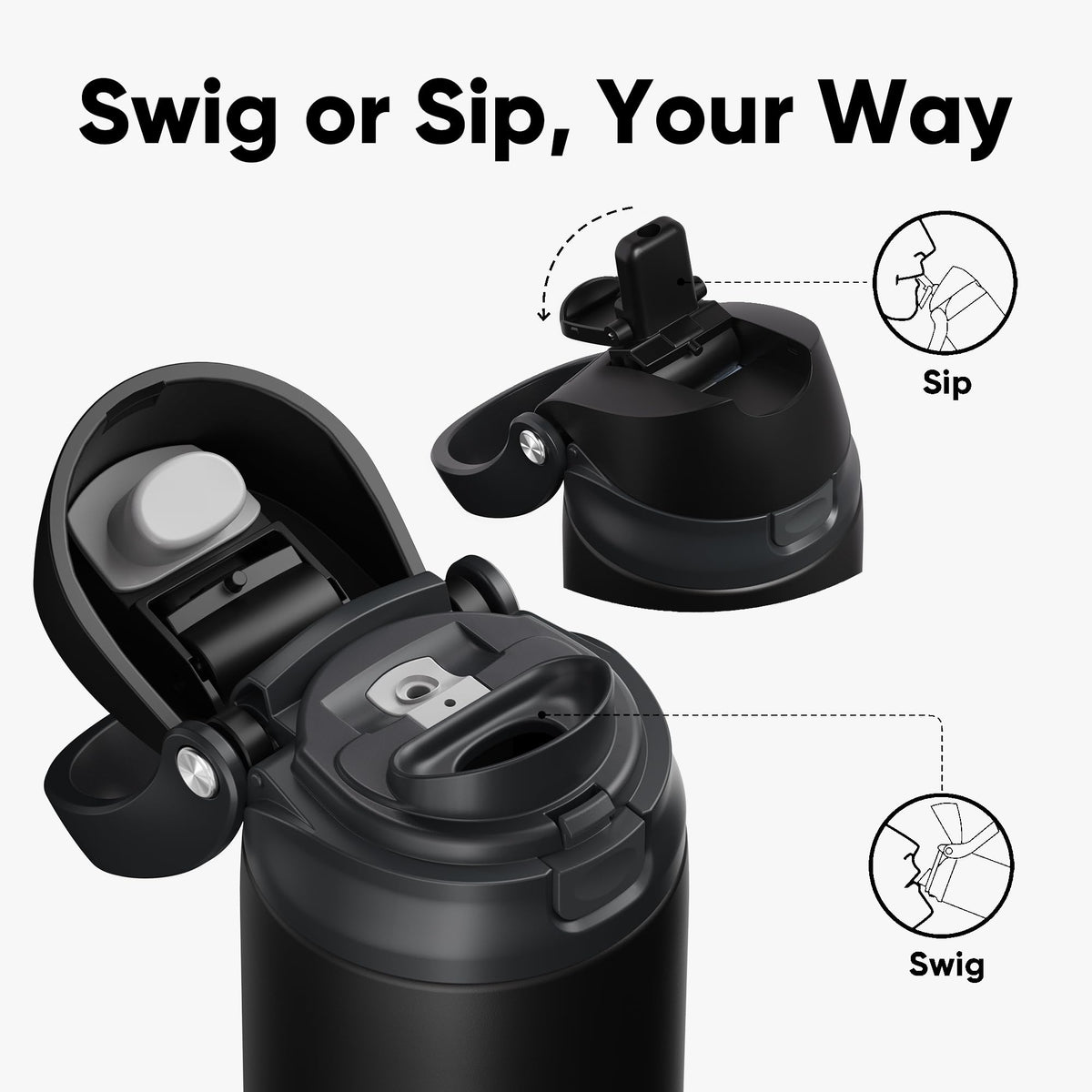 ENCOOL bottle ideal for commute and gym sessions with secure lid.