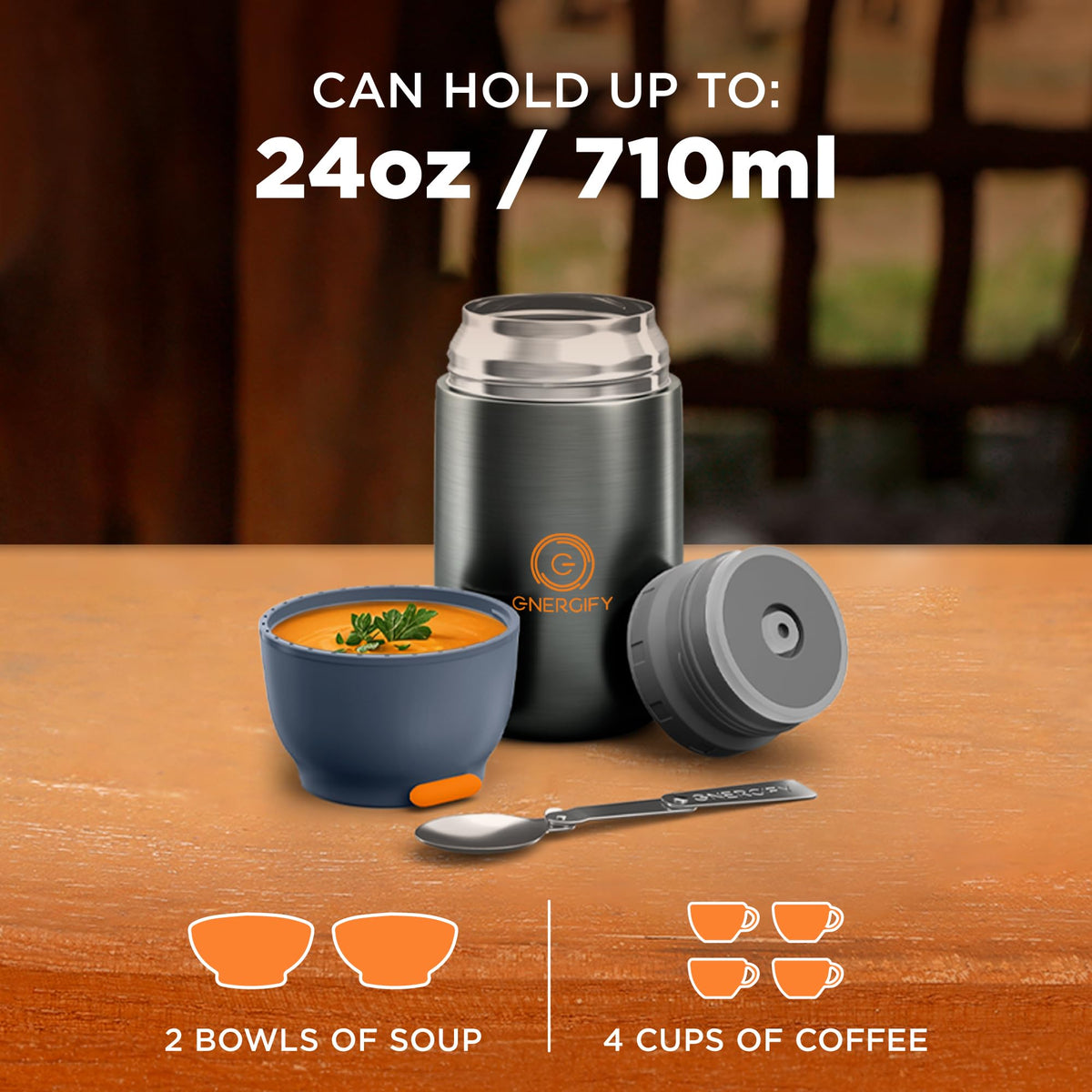 ENERGIFY lid doubles as a small bowl for versatile portions.