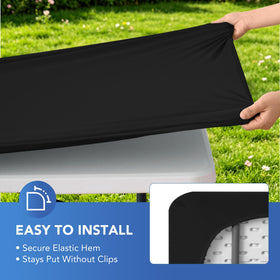 Enjoyidea outdoor picnic tablecloth shown on 6 ft table for versatile patio dining.