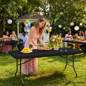 Enjoyidea patio dining cover, stays put on breezy outdoor spaces.