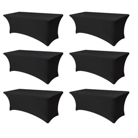 Enjoyidea spandex table cloth on an 8ft table delivers a snug, wrinkle-free fit.