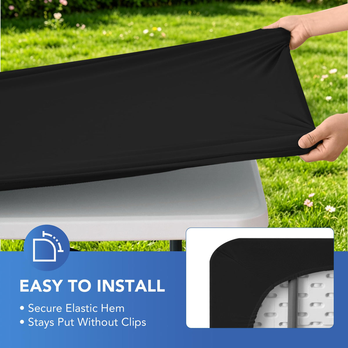 Enjoyidea wedding and party tablecloth in black for elegant events.