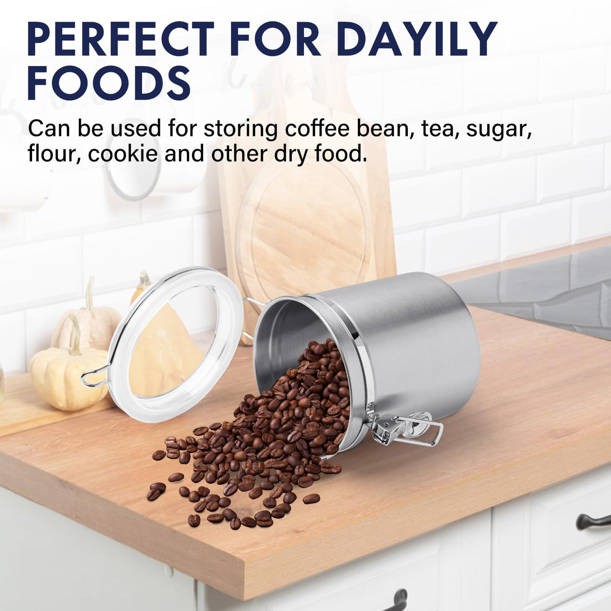 ENLOY 65 oz canister ideal for larger pantry staples.