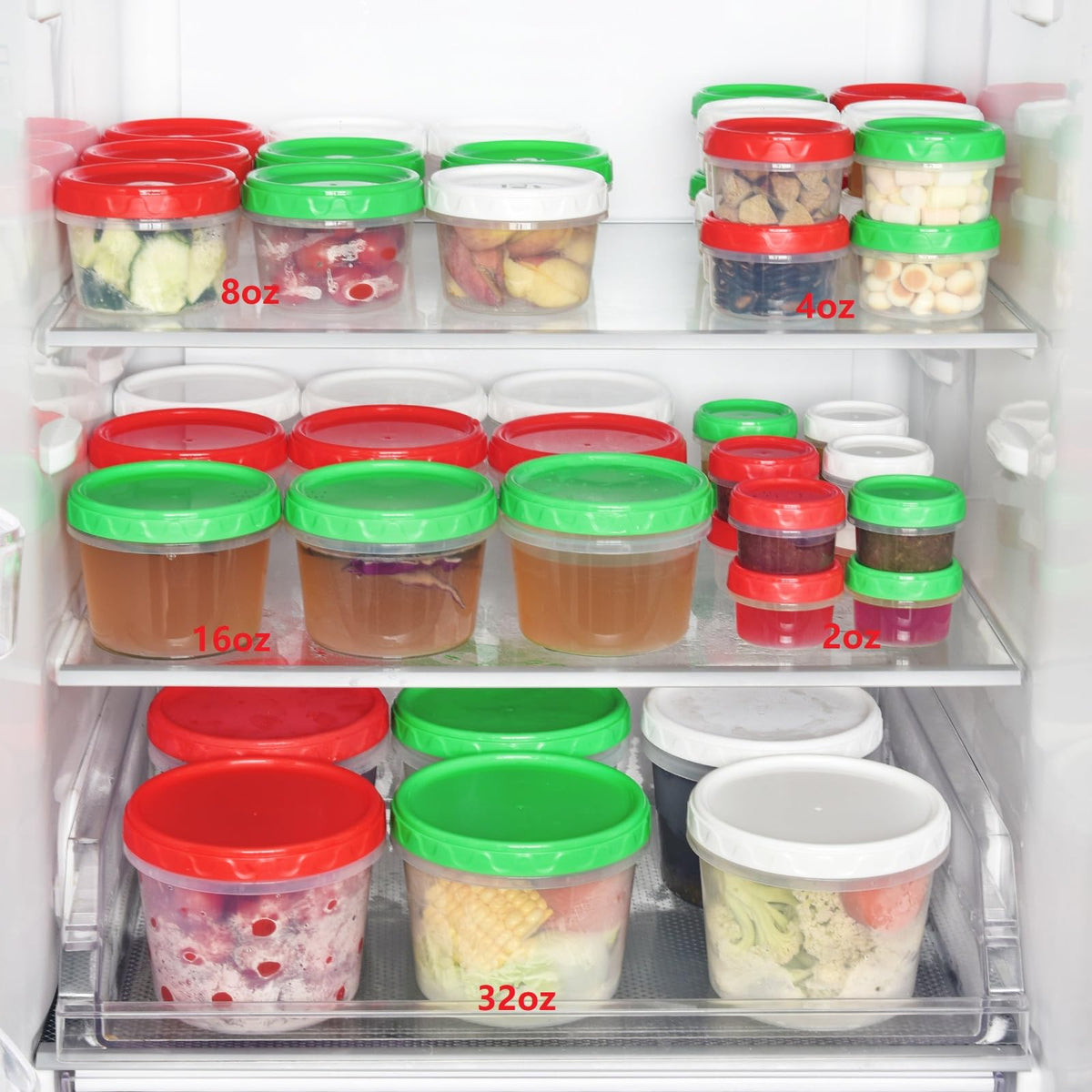 Stackable EONJOE 2oz containers save cabinet space