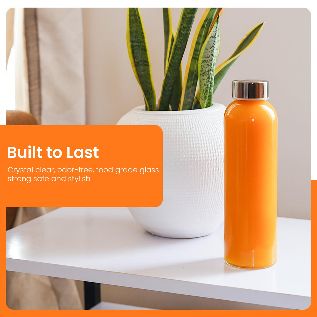 Epica BPA-free glass bottle is dishwasher-safe for easy cleanup.