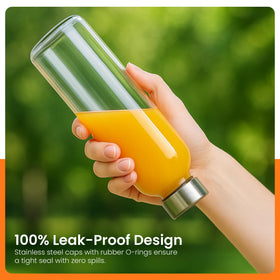 Epica glass bottle ideal for juices and smoothies in daily prep.