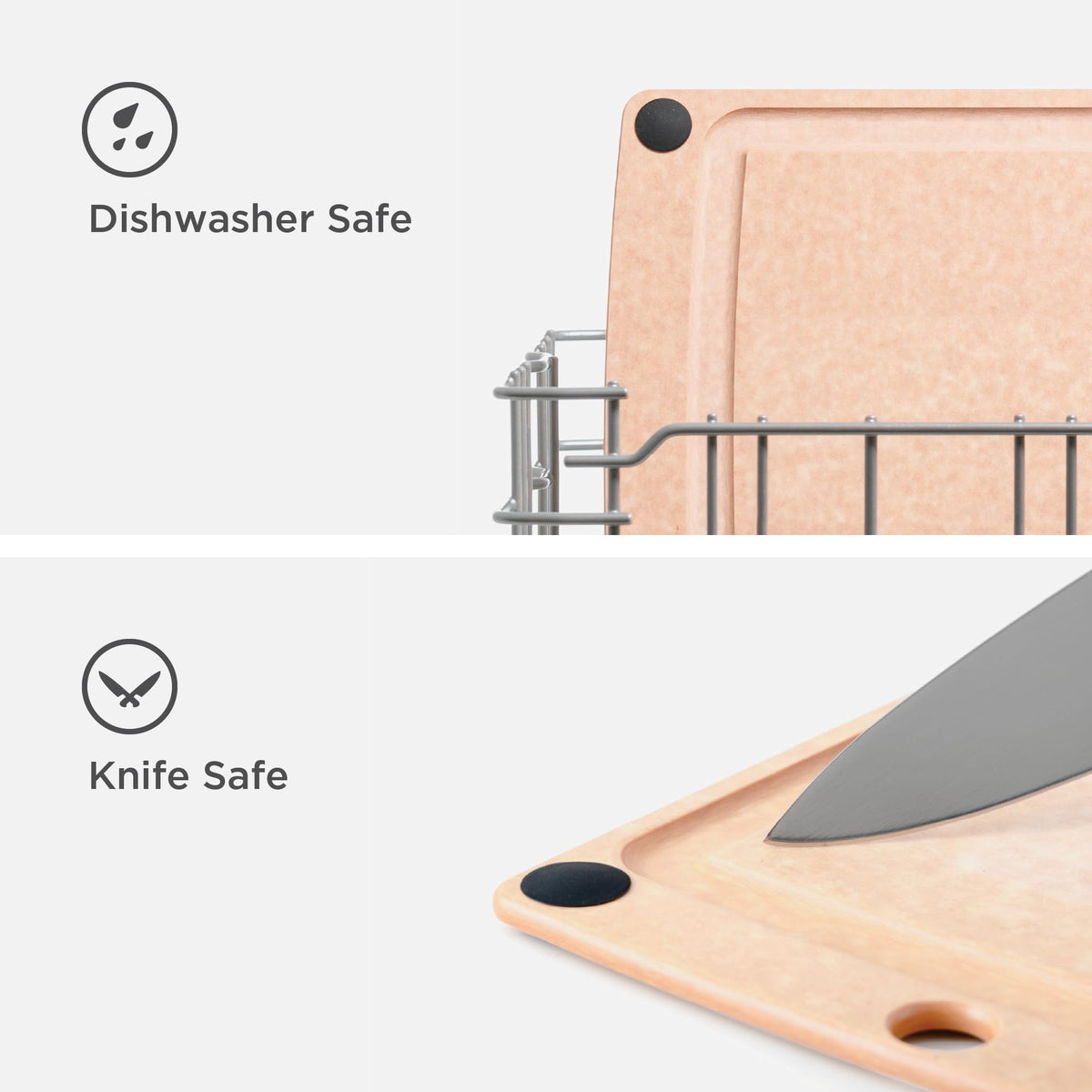 Epicurean All-In-One Cutting Board two-sided-use optimizes kitchen space