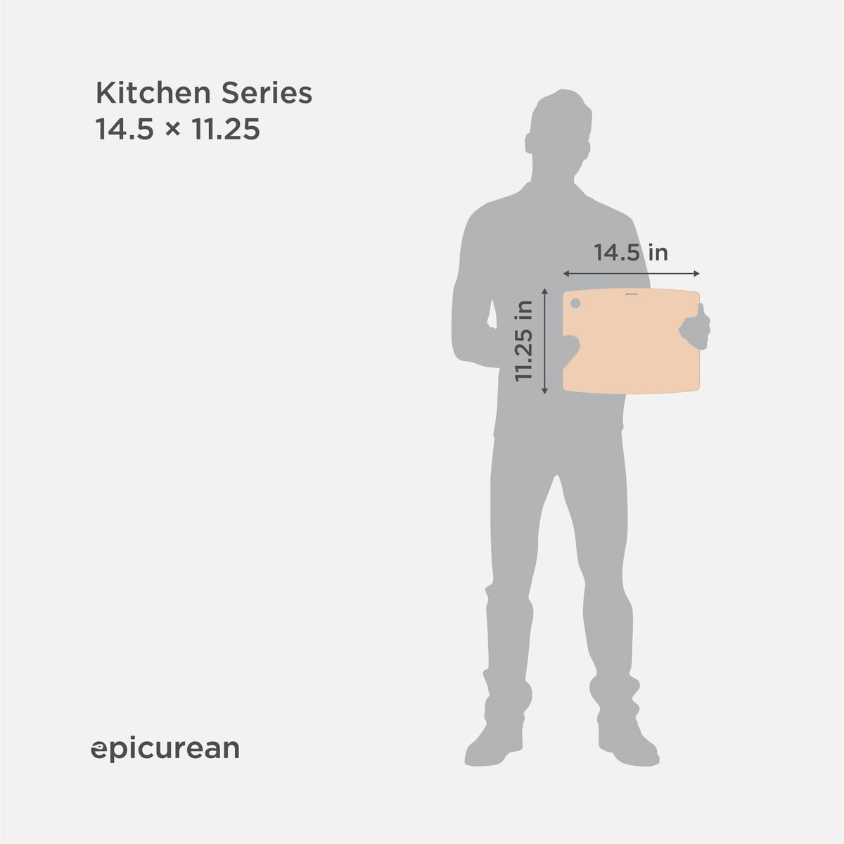 Epicurean board resists heat up to 350°F, doubles as a trivet.