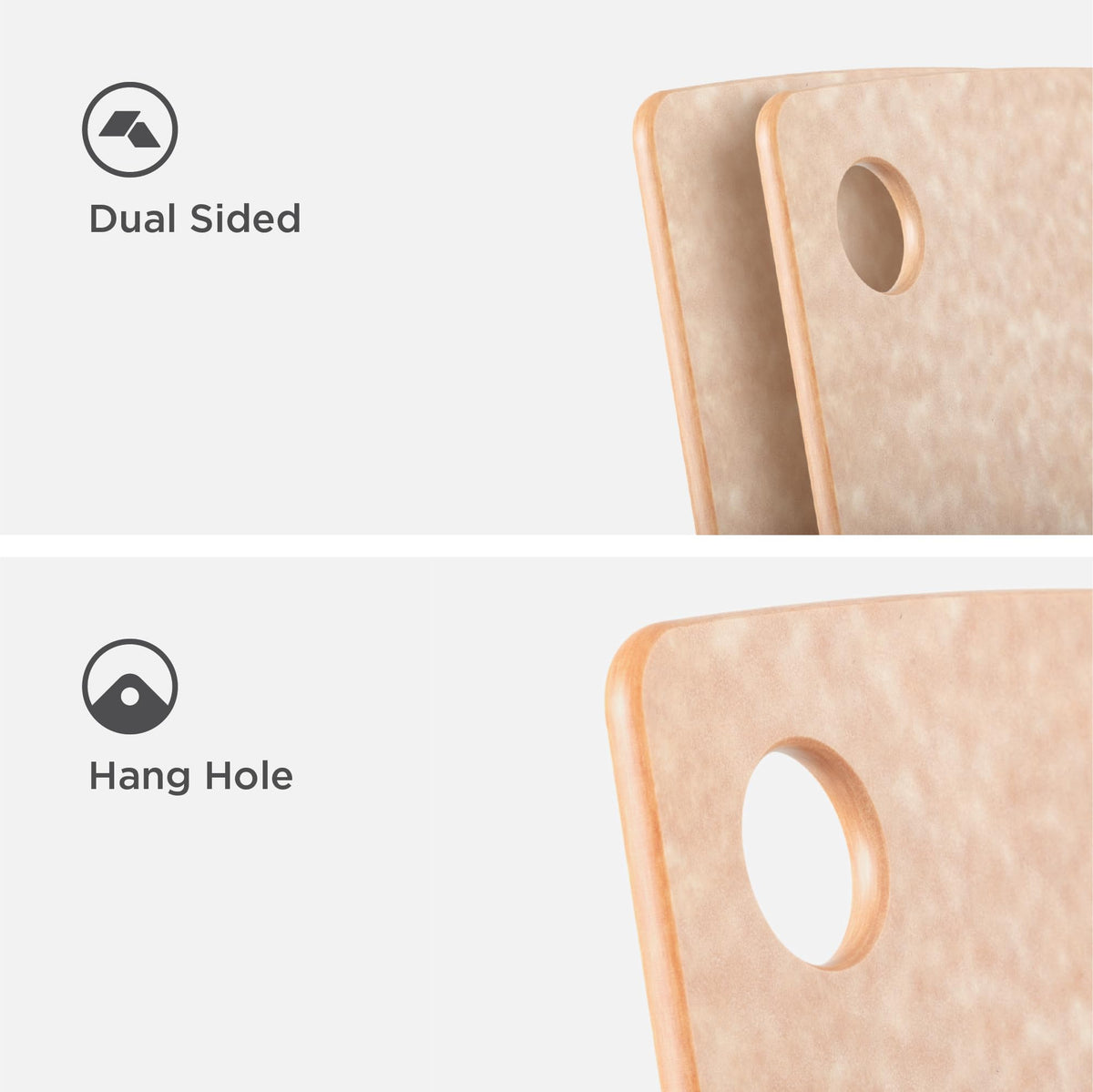 Epicurean board is reversible and lightweight for versatile use.