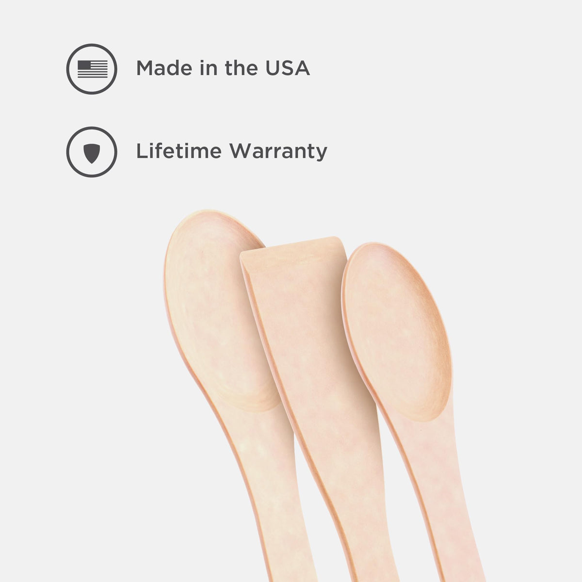 Epicurean medium spoon natural side view shows 13-inch length for reach.