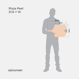 Epicurean pizza peel natural 21x14 ready for oven-to-table serving