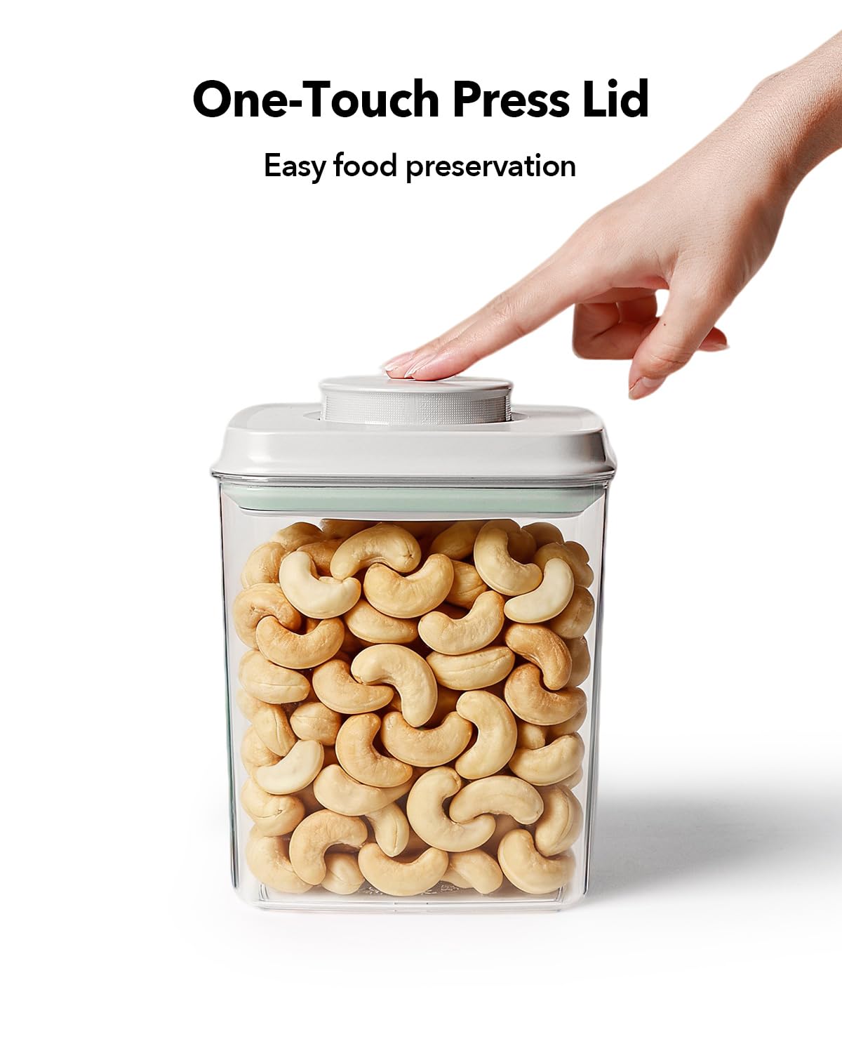EQI BPA-free PET container with clear body for quick content checks