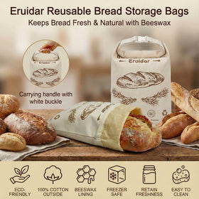 Eruidar bread bag inside a kitchen drawer ready for everyday use.