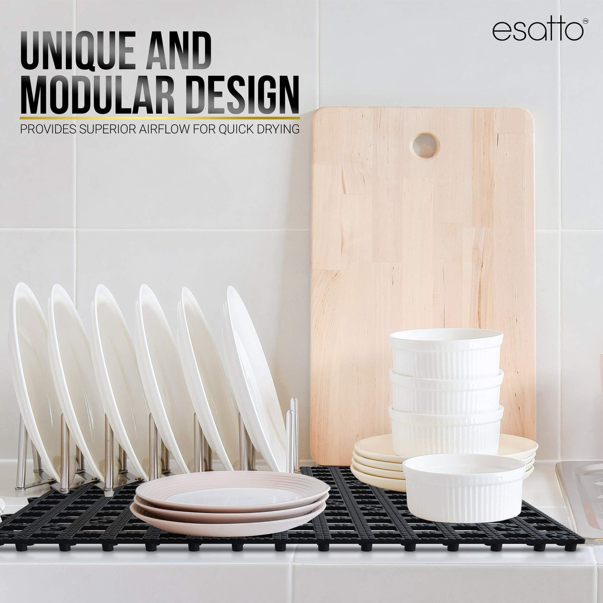 Esatto fast-drying drainage gaps promote airflow for cleaner, drier underlayers.