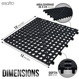 Esatto interlocking shelf mats 12in assembly demonstrates quick, tool-free setup for customized shelves.