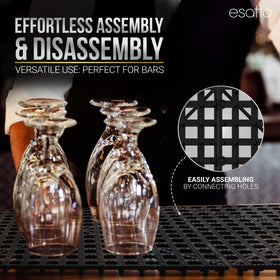 Esatto interlocking mats fit wire shelves for scalable, stable storage.