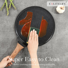 Cast-aluminum ESLITE LIFE pan highlighting durability and even heating