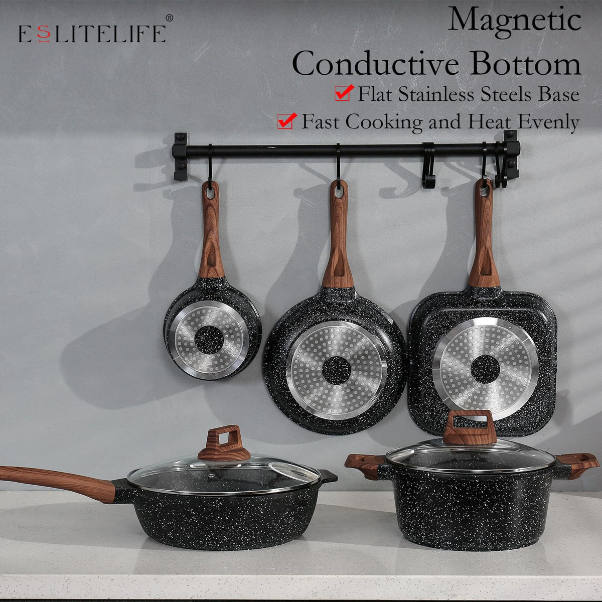 ESLITE LIFE granite coating cleanup is effortless after meals